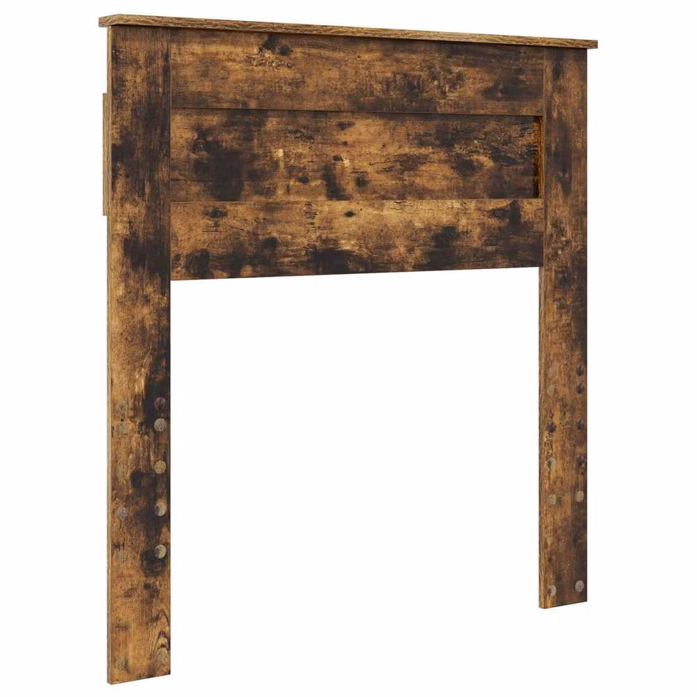 Berkfield Home Modern Bed Frame in Smoked Oak and Silver, W: 75 cm, L: 190 cm – 3