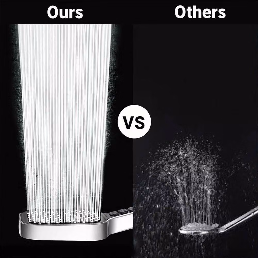 KORVIXA High-Pressure Universal Hand-Held Shower Head with Rain and Massage Settings in Silver/Chrome – 2