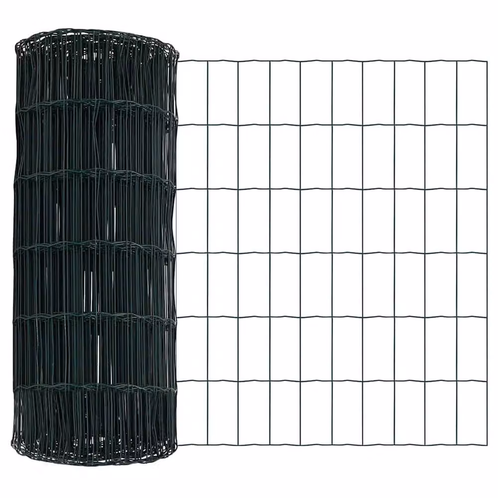 Berkfield Home Green Euro Fence with 13 Posts, Galvanised Steel, 0.4 x 50 m – 5