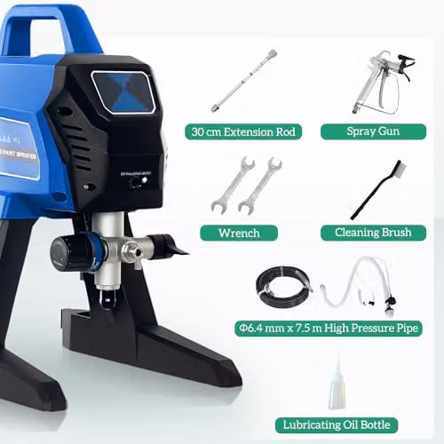 HOMCOM Airless Paint Sprayer with 200 Bar High Pressure and Adjustable Spray Pattern in Dark Blue – 7