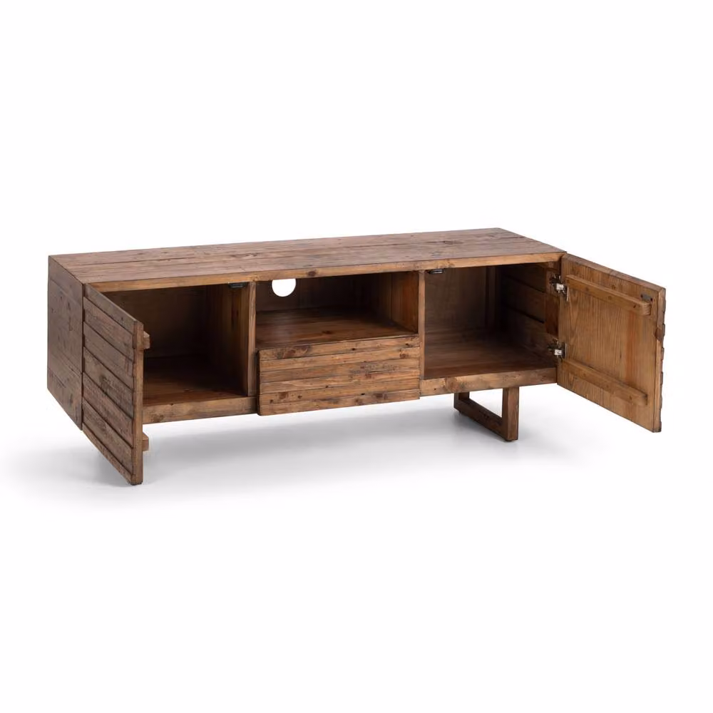 Cheshire Premium Glenmore Modern Media Unit in Beige and Brown Wood – 2