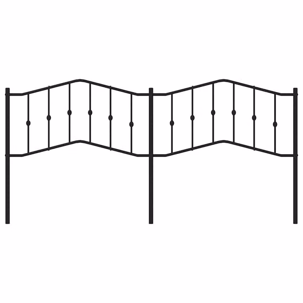 Berkfield Home Classic Metal Headboard in Black, Width: 193 cm – 2