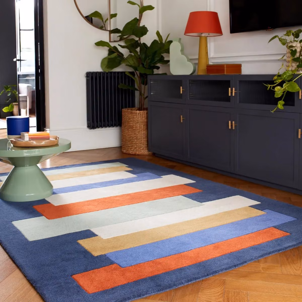 The Rug Shop UK Geometric Multicolour Wool Area Rug, W: 160 cm, D: 230 cm – 3