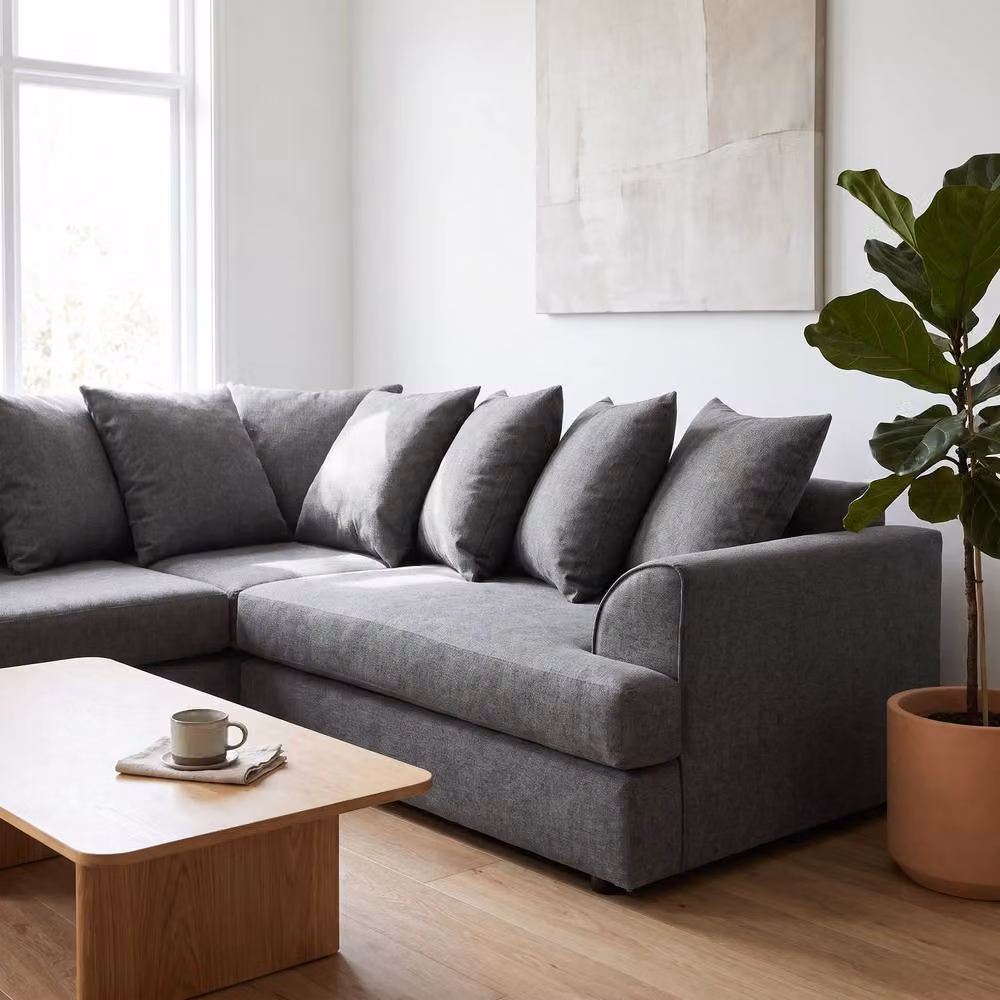 Abakus Direct Ferguson Relaxed Linen L-Shape Corner Sofa in Grey – 4
