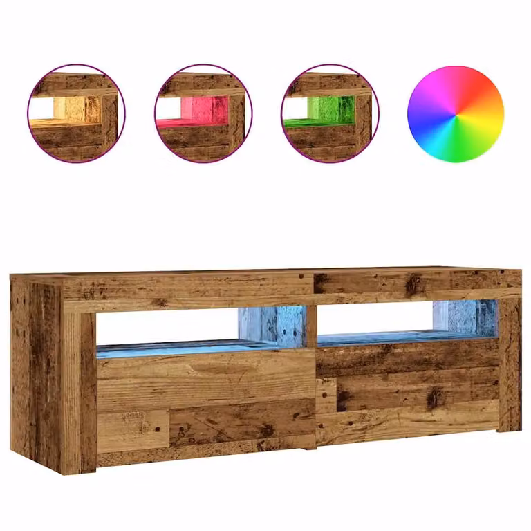 Berkfield Home Set of 2 Modern Brown Wood Bedside Cabinets with Integrated LED Lighting, W/D/H: 60 x 35 x 40 cm