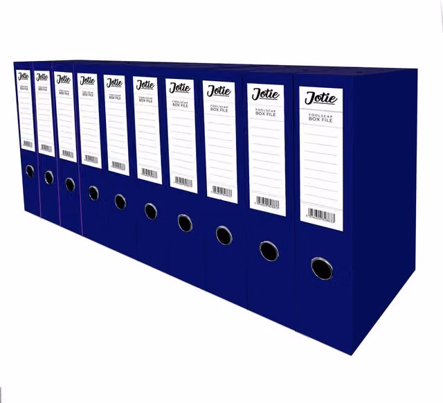 Jotie Set of 10 Blue Document Box Files