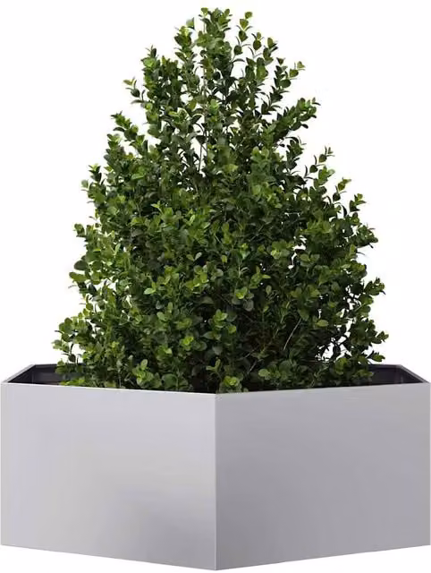 Berkfield Home Hexagon Garden Planter in Silver Galvanised Steel, W/D/H: 138 x 120 x 45 cm – 1