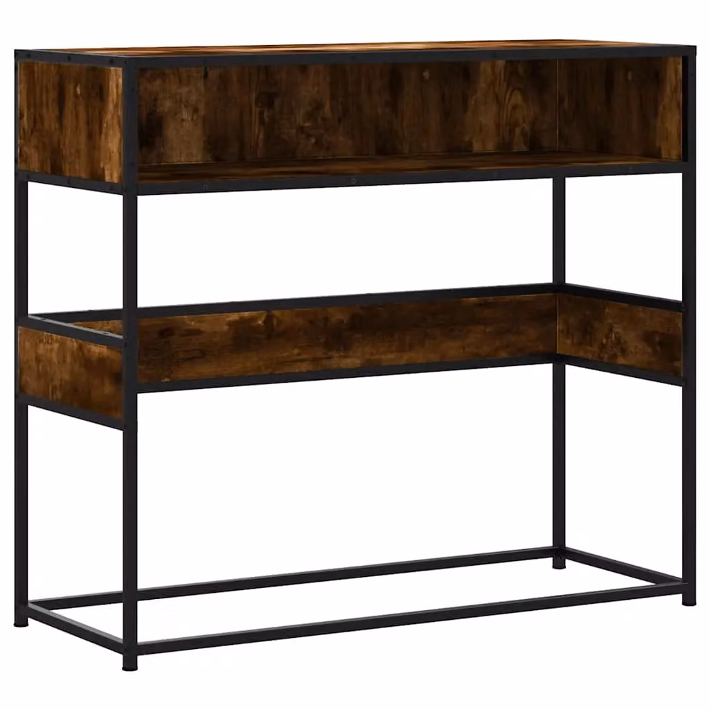 Berkfield Home Smoked Oak Console Table in Brown, W/D/H: 90 x 35 x 80 cm – 2