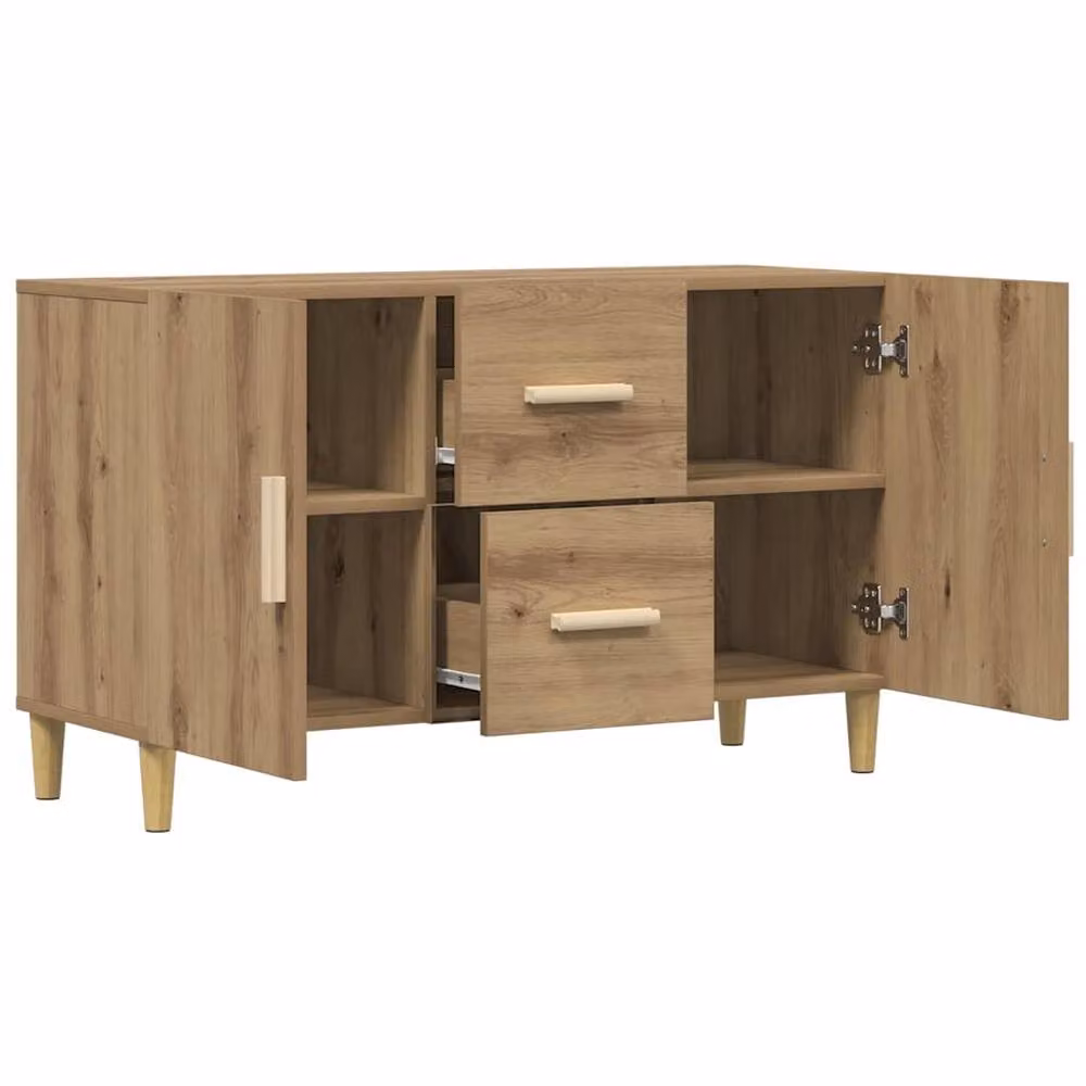 Berkfield Home Artisan Oak Sideboard in Brown, W/D/H: 100 x 36 x 60 cm – 3