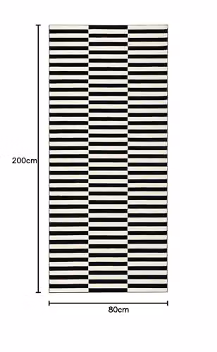 Hanse Home Modern Striped Polypropylene Runner Rug in Black and White, W: 80 cm, L: 200 cm – 3