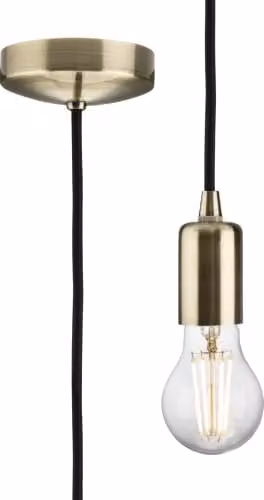 Netlighting Contemporary E27 Pendant Set in Antique Brass and Yellow – 1