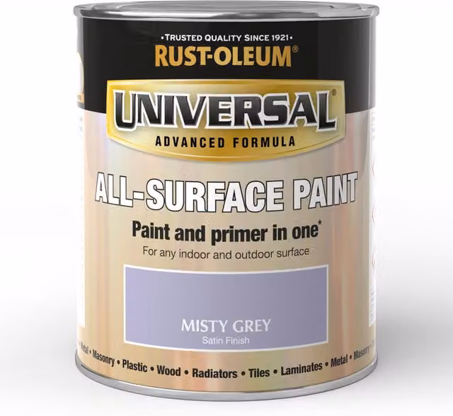 Rust-Oleum Universal Opaque Spray Paint in Misty Grey Satin Gloss