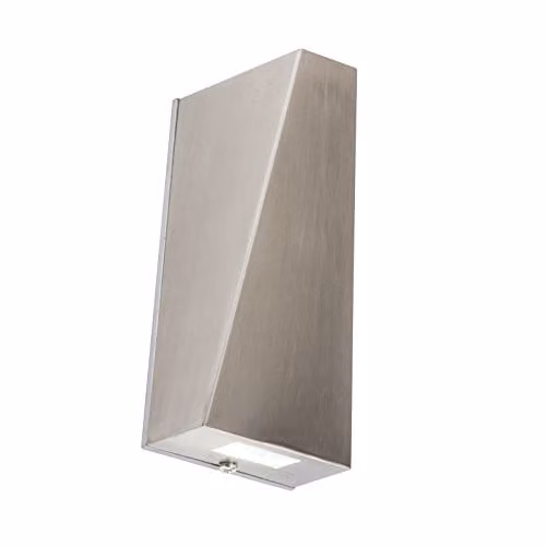 Netlighting Knightsbridge Square LED Up/Down Wall Light, Stainless Steel Grey, IP44