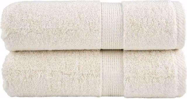 Berkfield Home SOLUND Premium Cotton Soap Towels, Beige, 2 Pack, W/D/H: 30 x 30 x 30 cm, 600 gsm