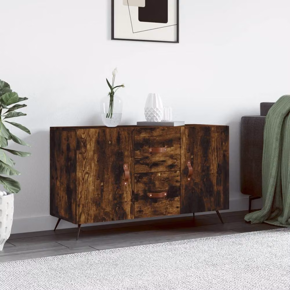 Berkfield Home Modern Smoked Oak Sideboard in Brown, W/D/H: 100 x 36 x 60 cm – 2