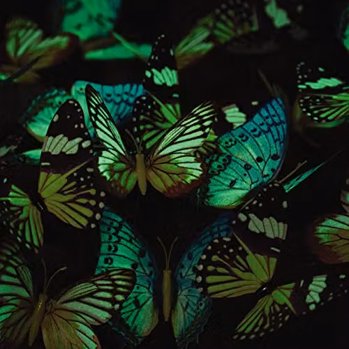 mysmartbuy 18 Pack Glow in the Dark Butterfly Stake Decorations in Turquoise, Blue and Multicolour, H25 x W8.5 x D7.5 cm – 2