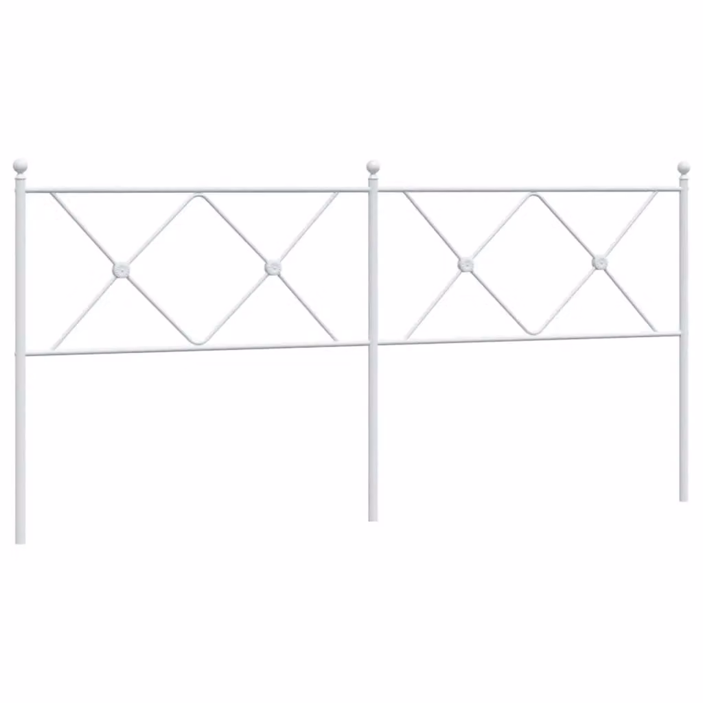 Berkfield Home Classic Metal Headboard in White, 180cm – 2