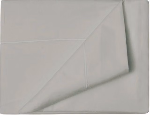 Belledorm Premium Blend 500 Thread Count Mako Satin Cotton Flat Sheet, Grey, W: 140 cm, L: 200 cm