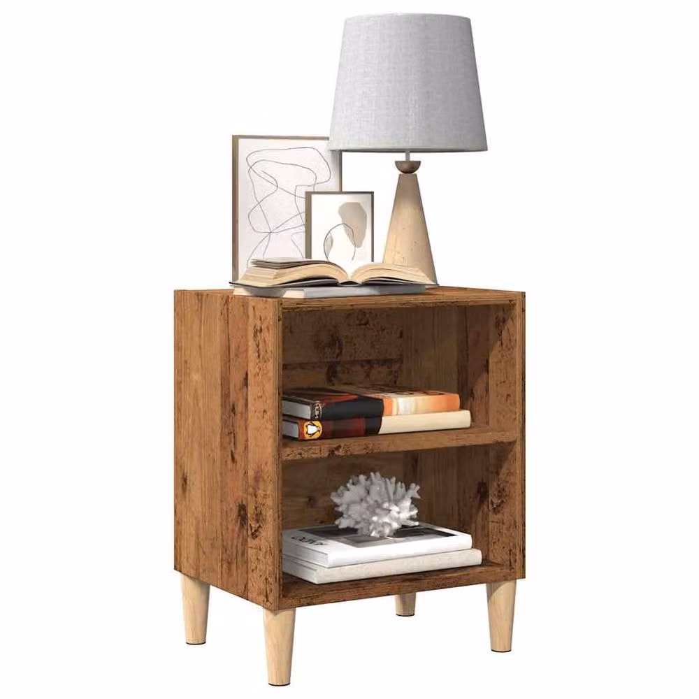 Berkfield Home Classic Bedside Cabinets, 2 Piece Set in Old Wood Brown, W/D/H: 40 x 30 x 50 cm – 1