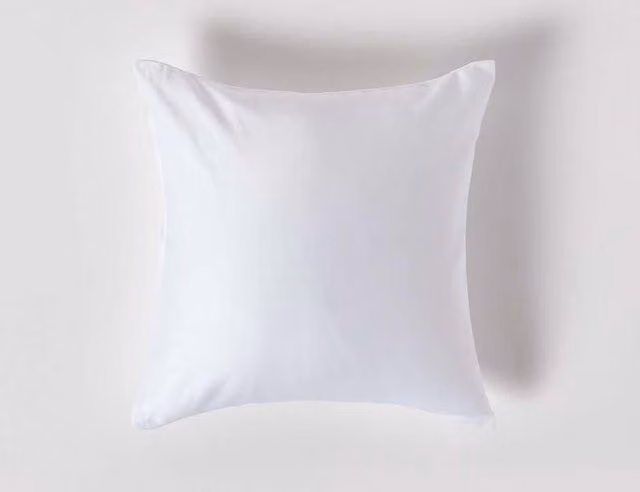 Homescapes White Mako Sateen Combed Cotton Continental Pillowcase, 40 x 40 cm