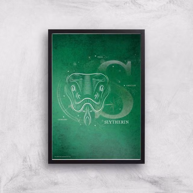 Harry Potter Slytherin Multicolour Green Typography Giclee Art Print A2