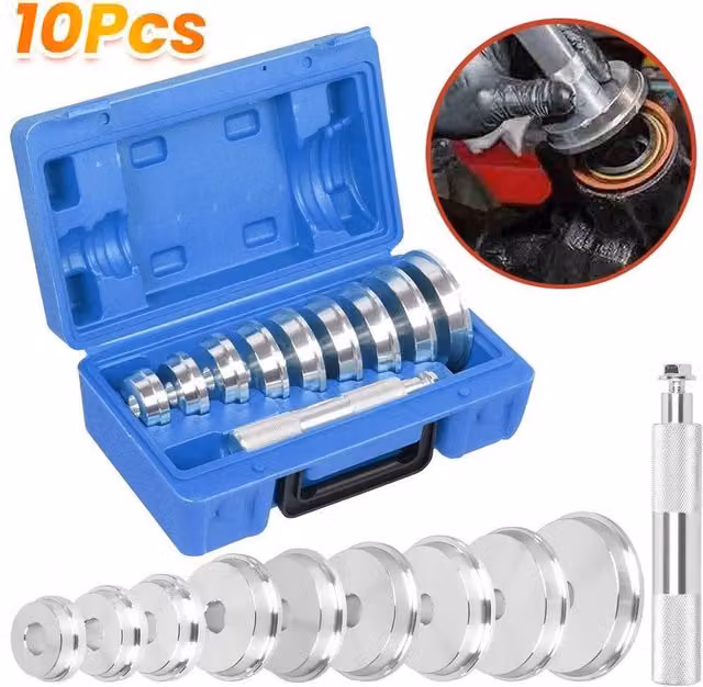 VOGREX 10pc Wheel Bearing Bush Race Press Seal Driver Tool Set in Silver and Multicolour