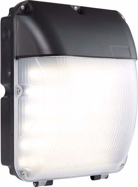 Loops Black Outdoor Wall Mounted Bulkhead Light with 30W Cool White LED and Dusk Sensor