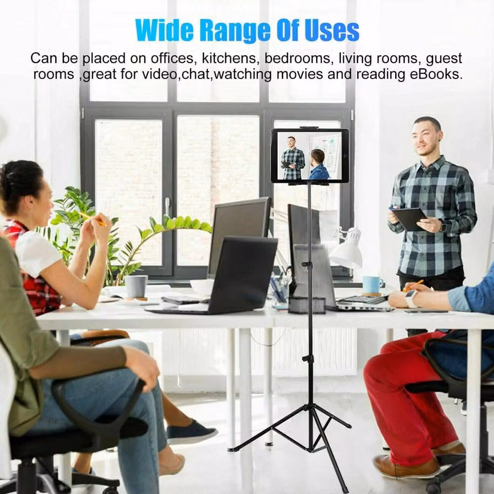 KORVIXA Adjustable Tablet and iPad Tripod Stand Holder, Black – 3