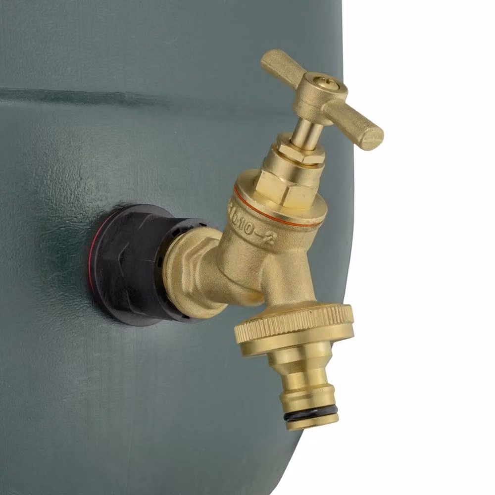 NESTLUNE High-Flow Brass Bib Tap with 3/4 inch Water Butt Adaptor in Gold – 2