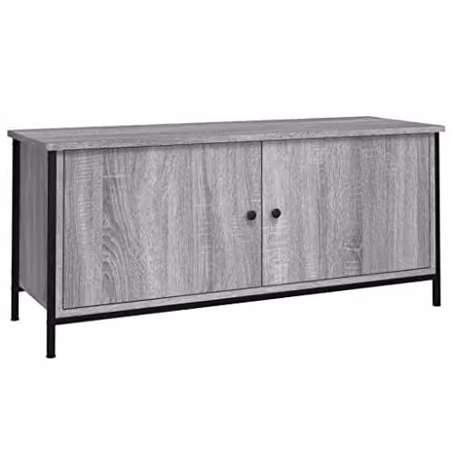 vidaXL TV Cabinet with Doors in Grey Sonoma, W/D/H: 102 x 35 x 45 cm – 1