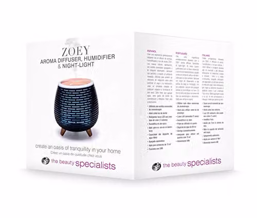 Rio Zoey Aroma Diffuser Humidifier with LED Night Light and Fragrance Compartment, Brown – 3