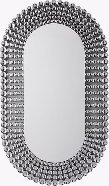 Perch & Parrow Andrew Oval Geometric Silver Wall Mirror