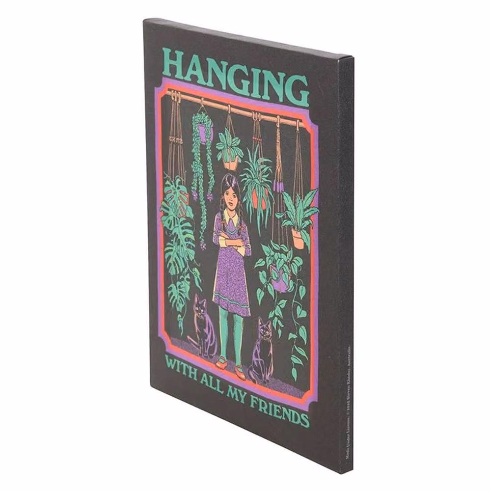 Uniqueful Hanging With All My Friends Canvas Plaque by Steven Rhodes, Multicolour, W: 19 cm, H: 25 cm – 4