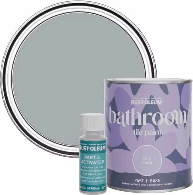 Rust-Oleum Bathroom Tile Paint in Matt Finish, Mineral Grey, 0.75 l