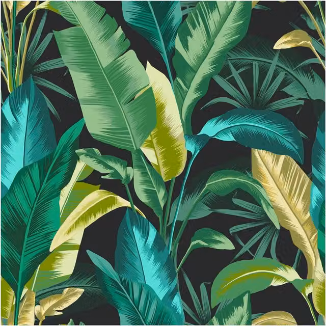 Graham & Brown Envy Leaf It Out Twilight Botanical Floral Wallpaper in Blue and Green, W: 52 cm x L: 1000 cm – 4