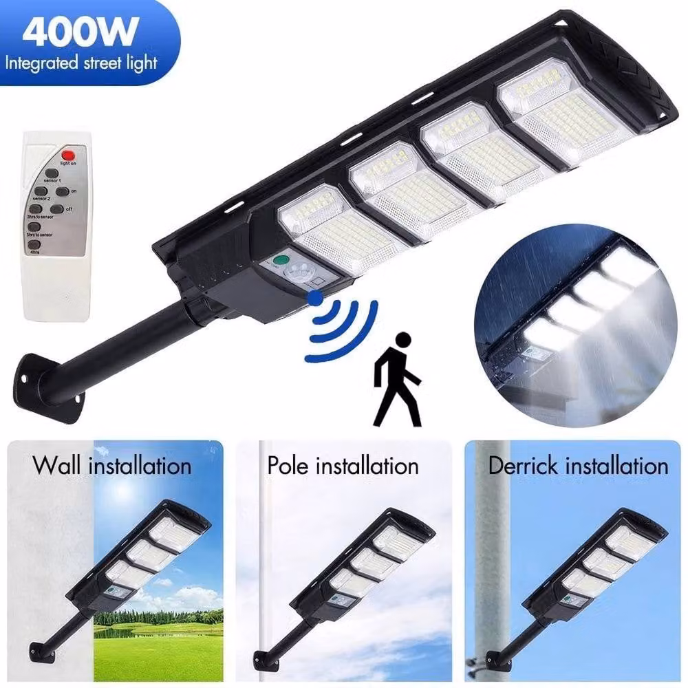 EONLION LED Solar Street Light with Motion Sensor and Dusk to Dawn Function, Black Floodlight for Garden and Terrace – 8