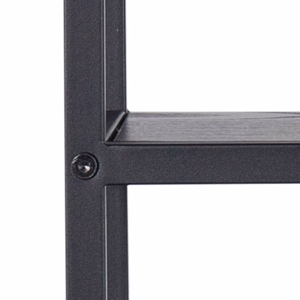 Wyld Haus El Paso Octagonal Wall Shelf with Matte Black Steel Frame and Black Wood – 3