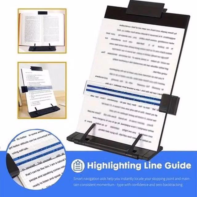 NESTLUNE Desktop Document Holder and Paper Stand in Black, W: 100 cm, D: 15 cm, H: 15 cm – 1