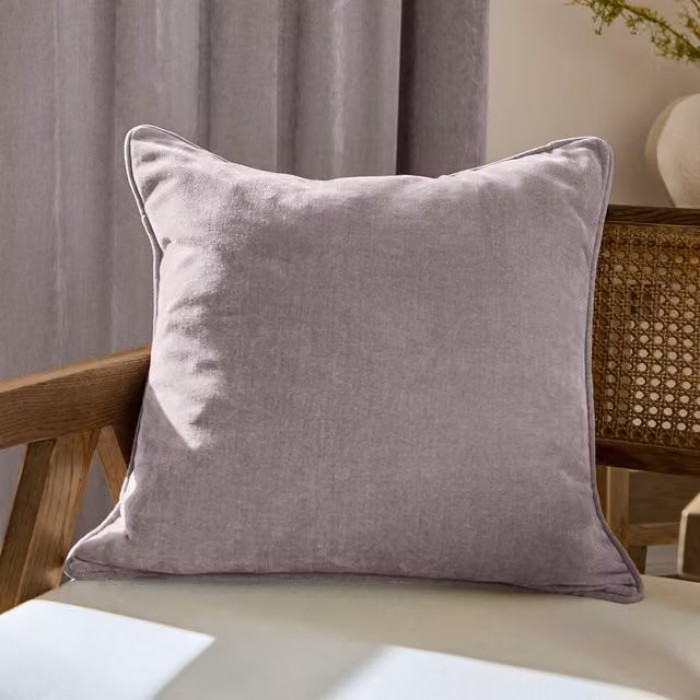 Make It A Home Square Heavy Chenille Piped Cushion in Purple and Pink Polyester