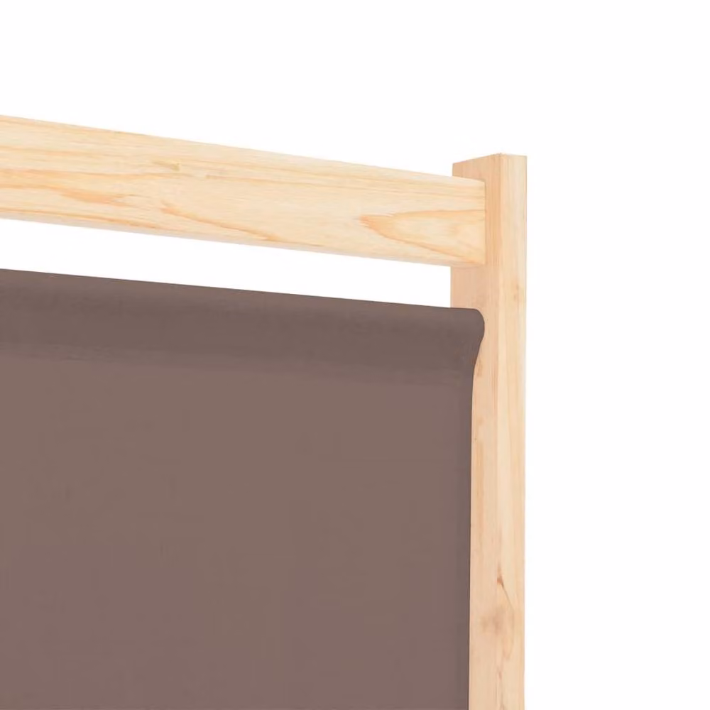 Berkfield Home 4-Panel Fabric Room Divider in Brown, W/D/H: 160 x 4 x 170 cm – 4