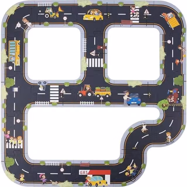 Tooky Toy City Road Map 20 Piece Puzzle in Black and Multicolour
