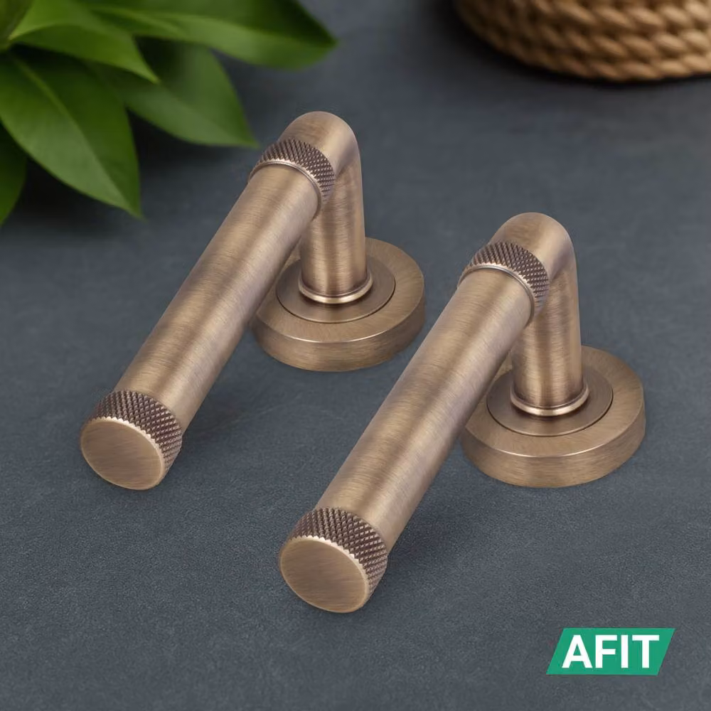 AFIT Antique Brass Fire Door Handle Internal Lever On Rose in Bronze – 6