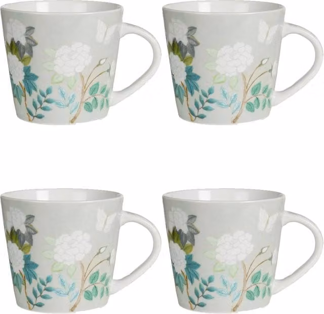Designers Guild Set of 4 Fleur Orientale Multicolour Porcelain Mugs, 420ml – 1