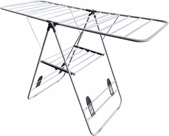 Homefront Lightweight Foldable Metal Clothes Airer Dryer in Silver