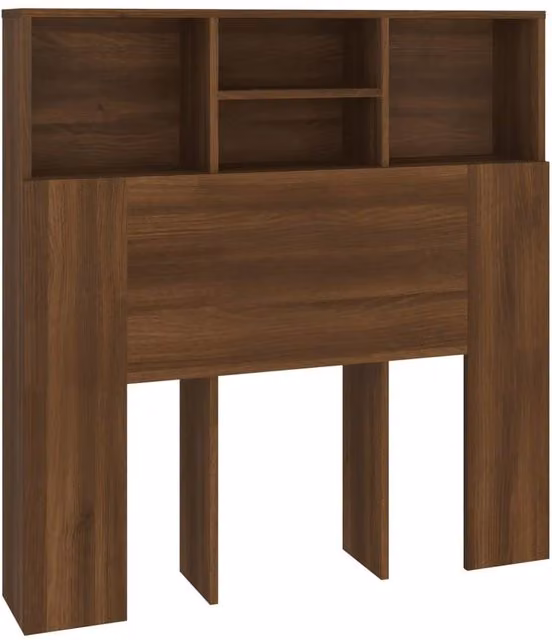 Berkfield Home Modern Wall Mount Headboard Cabinet in Brown Oak, W/D/H: 100 x 19 x 103.5 cm – 1