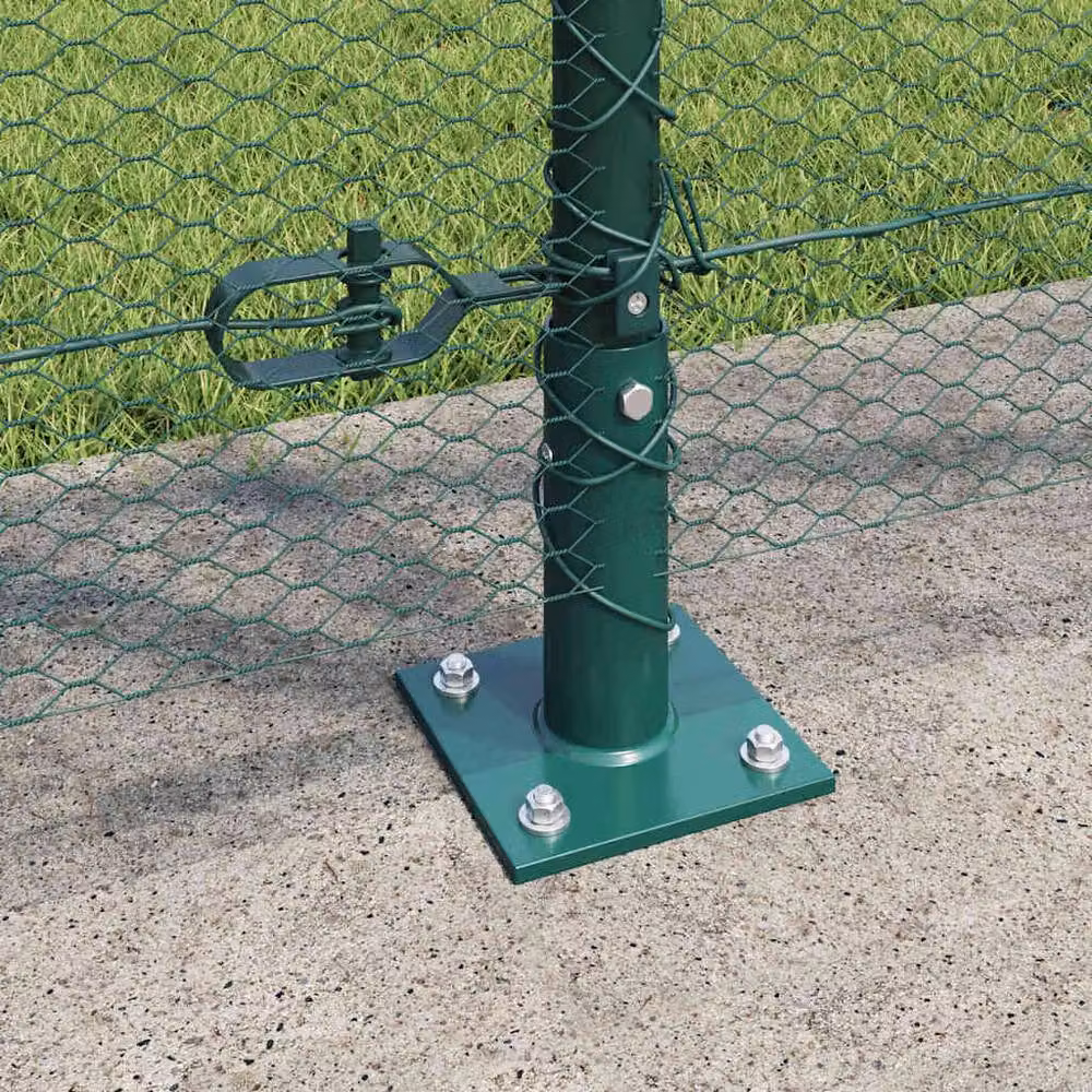 Berkfield Home Green Powder-Coated Steel Fencing Set of 2, W/H: 1.2 x 2 m – 3