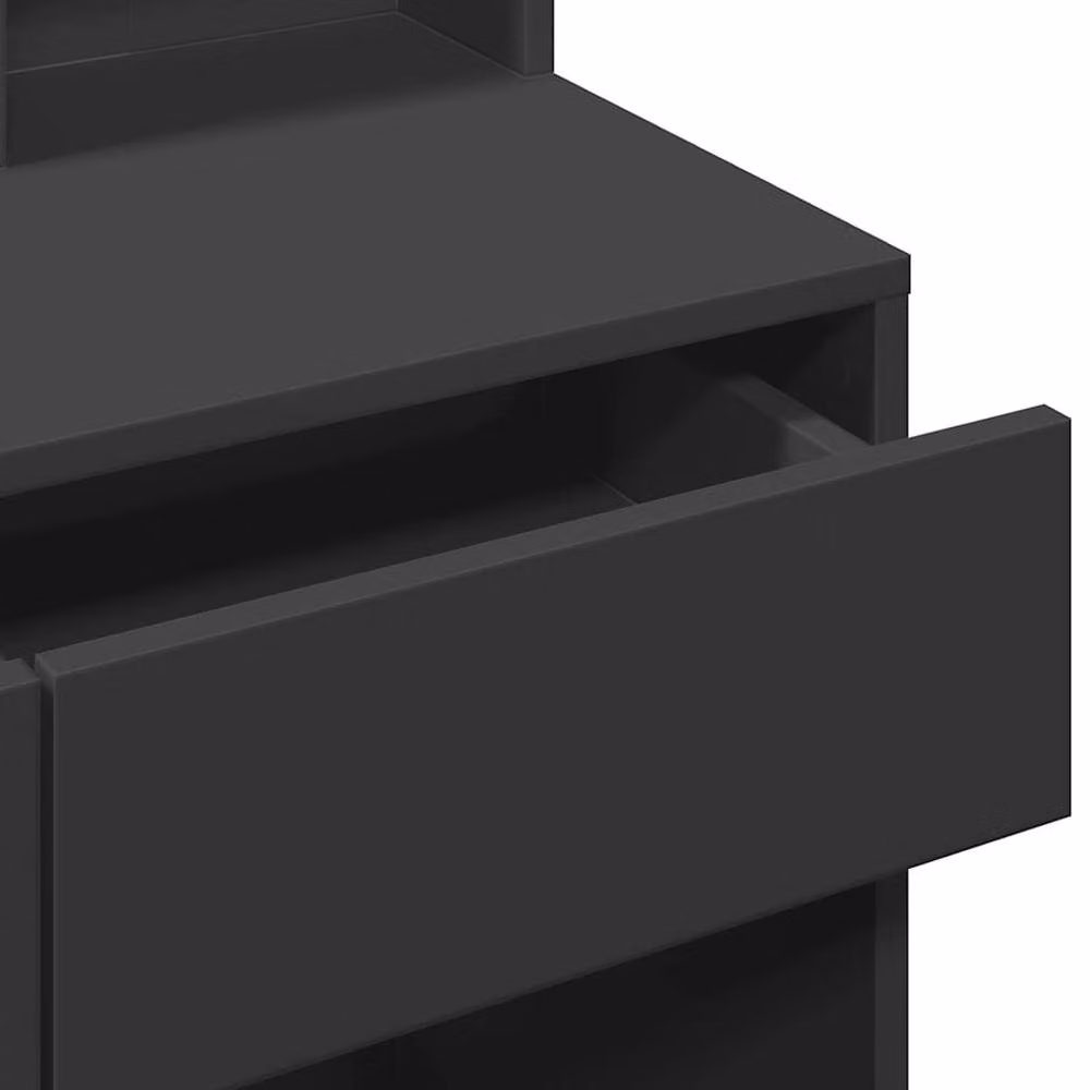 Berkfield Home Beautiful Dressing Table with Hollywood LED in Black, W/D/H: 80 x 41 x 144.5 cm – 5