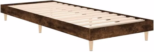 Berkfield Home Durable Small Single Bed Frame in Smoked Oak Brown, W/D/H: 80 x 190 cm – 1