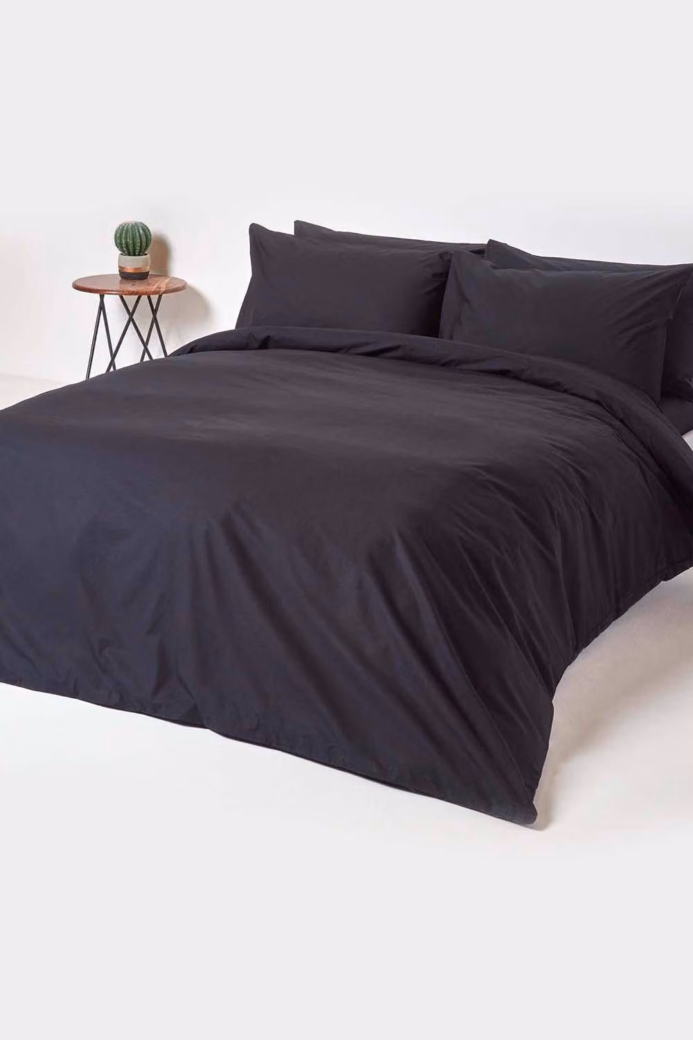 Homescapes Black Extra Deep Single Fitted Sheet, 200 Thread Count Egyptian Cotton Percale, W/D/H: 90 x 190 x 46 cm – 3