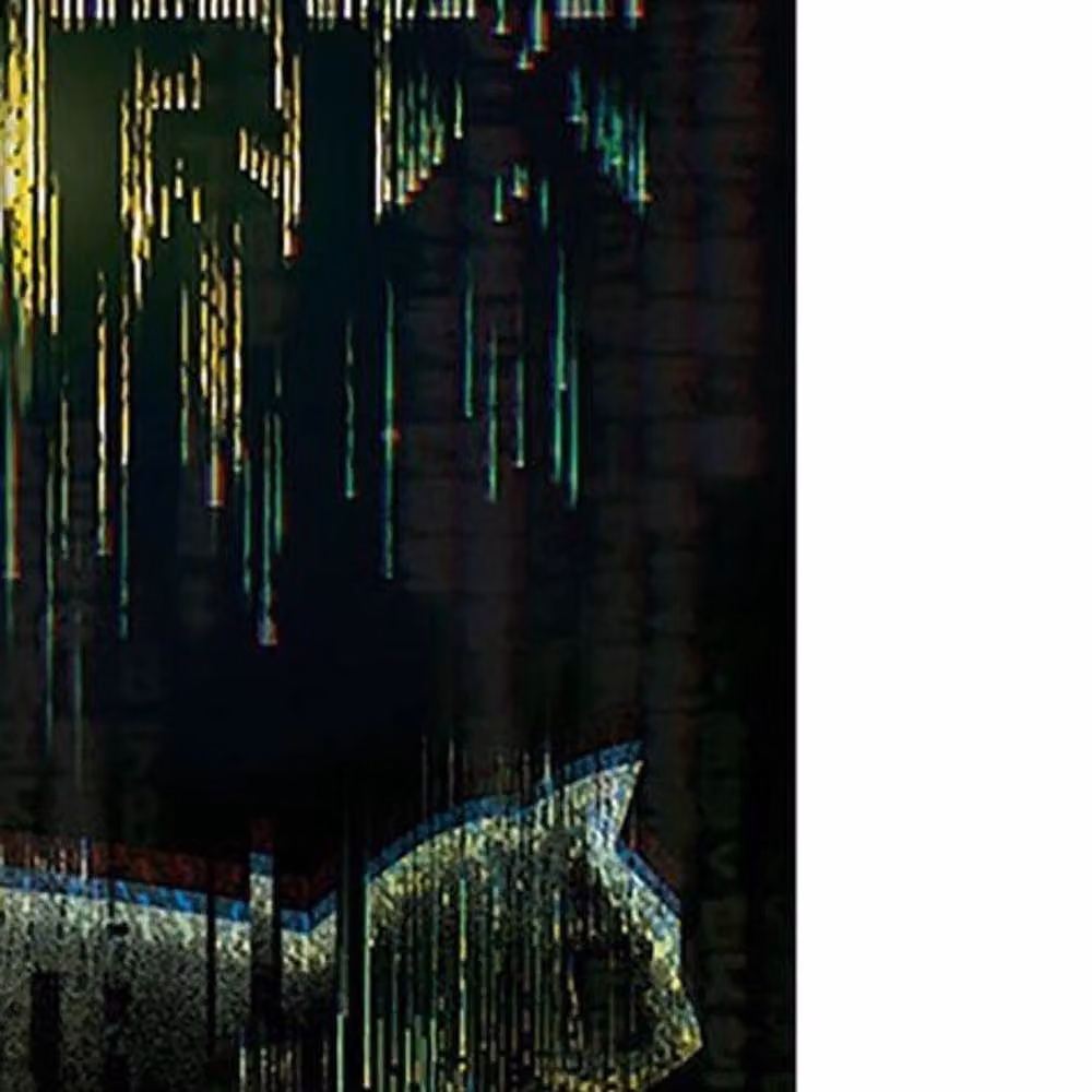 The Matrix Cat Glitch Abstract Canvas Print in Black – 2